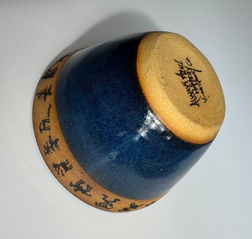 Always Azul Pottery Bowl Mini Petroglyph Design Southwestern Kokopelli 3" x 5" - Picture 9 of 10