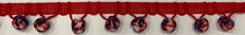 1" White Blue Red Pom Pom Ball Fabric fringe trim 12 yards Holiday Trim