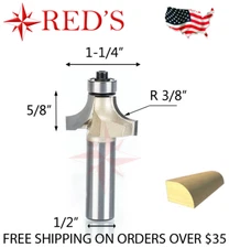 Tideway Carbide PRO LC06021208 3/8" Radius Round Over 1/2" shank router bit