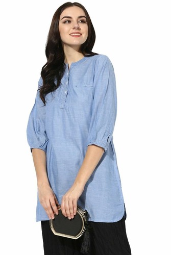 Blue Ethnic Kurta Short Kurti Dress 