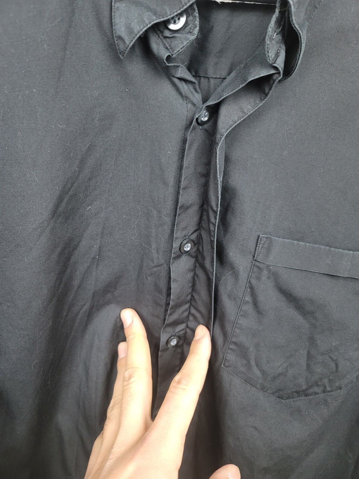 Camicia uomo vintage YSL Yves Saint Laurent cotone nero taglia 17 1 4 44