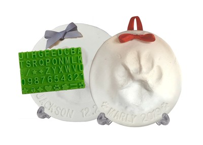 Pawprint Ornament Kit (Makes 2) - Paw Print Keepsake For Dogs, Cats And Other Pets. Non-Toxic Clay. No Baking. Bonus Personalization Tool Included. 100% Guaranteed. (784672933001)