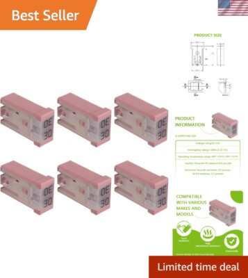6-Pack 30A 32V Mini Slotted MCASE Automotive Fuse Kit - Reliable Power Safety
