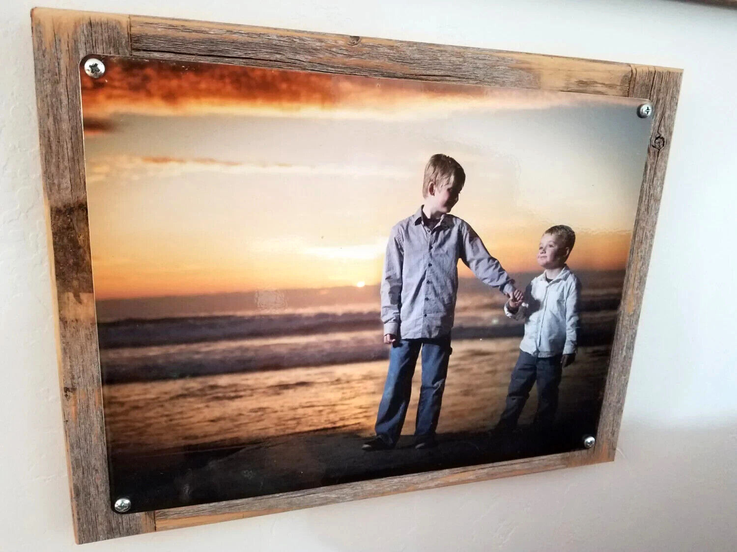 Custom Photo Metal Print Mounted On Reclaimed Wood Frame PERFECT GIFT!
