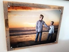 Custom Photo Metal Print Mounted On Reclaimed Wood Frame PERFECT GIFT!