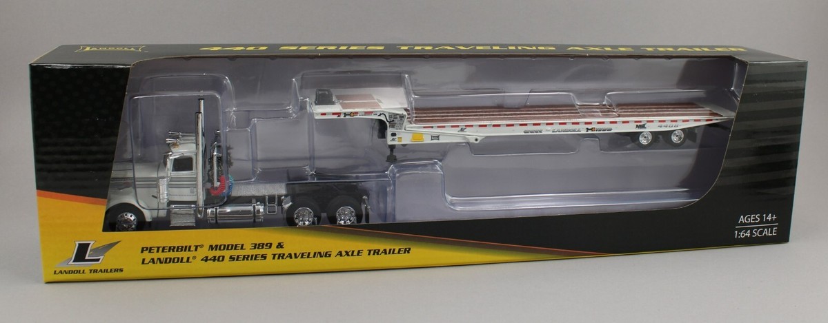 DCP 1:64 *WHITE* Peterbilt 389 Day Cab Semi w/LANDOLL 440