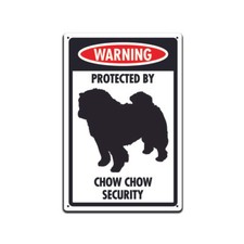Warning Protected By Chow Chow Security Dog Sign for Front Door 12"x 8"