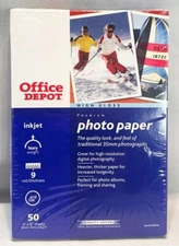 NEW Office Depot Photo Paper High Gloss for InkJet Printers Size 4"X6" 50 Sheets