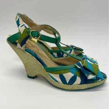 Poetic License Size 38-7 Women's Teal-Multi Pattern Heel Shoes