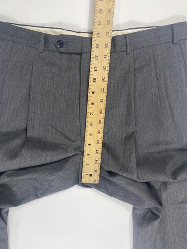 Brooks Brothers Pants Mens 38x29.5 Grey Wool Straight Career Casual Cuffed - Picture 5 of 7