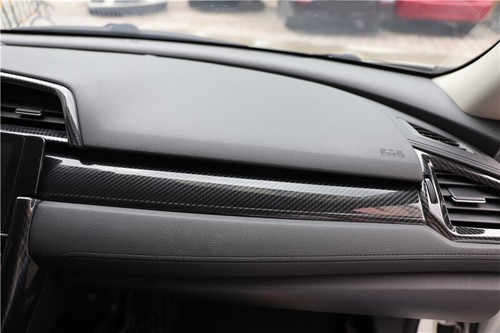 For Honda Civic 2016-2021 10th Carbon Fibre Middle Console Dashboard Panel Strip - Bild 3 von 23