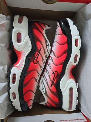 Nike Air Max Plus GS White Lt Crimson-Black FD9768-100 EUR 38,5 US 6Y