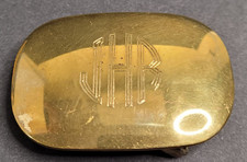 Solid Brass 2" Belt Buckle Made in England Round Corners-AS IS