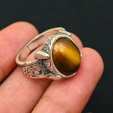 Tiger's Eye Men's Ring 925 Sterling Silver Handmade-Statement Al Size-BJ164