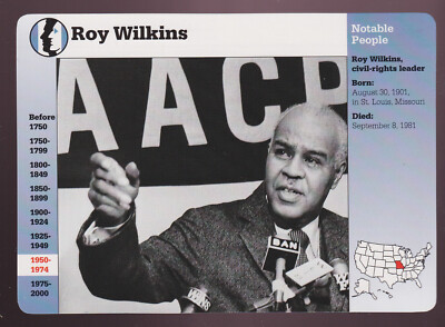 ROY WILKINS Civil Rights Leader NAACP 1996 GROLIER STORY OF AMERICA ...