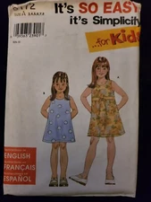 Simplicity 9172 Child's Dress Size 3-8 Uncut Sewing Pattern