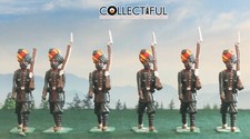 NM - LEAD SOLDIER SET X6 - INDIAN INFANTRY - COKES RIFLES - BRITAINS SIZE L100