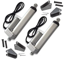 2X Linear Actuators 4" inch with Brackets Stroke 225 Pound Max Lift 12 Volt DC 