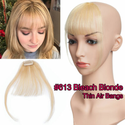 Thick/Thin Fringe Bangs 100% Remy Human Hair Extensions Clip In Hairpiece Brown