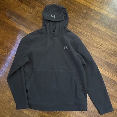 Under Amour Loose Coupe Lathe Cold Gear Large Hooded Pullover Gray 
