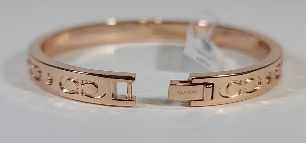 Coach Women's Kissing C Hinged Bangle Bracelet Jewelry