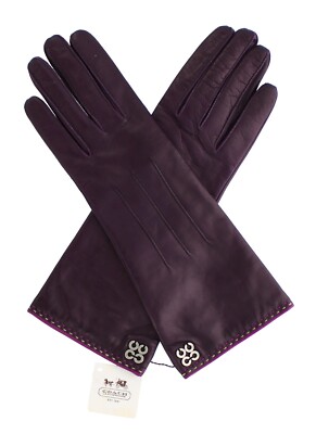 Coach Women's Cashmere-Lined Gloves 81918, Women's Leather Coach