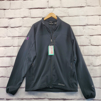MARMOT TEMPO Jacket Mens Large Embroidered Company Logo Softshell Black NWT