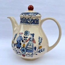 Johnson Brothers Porcelain PITCHER (repaired) decorative use only, Blue/White