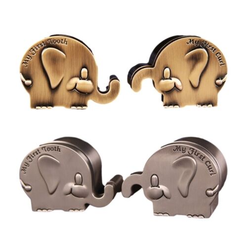 Elephant Shaped Kids Teeth Curl Container Tooth & Curl Keepsakes Box for Child - Afbeelding 1 van 10