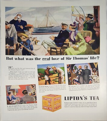 1938 Liptons Tea Vintage Ad but what was the real love of Sir Thomas life