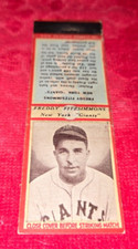 1935-37 DIAMOND MATCHBOOK COVER BASEBALL PLAYER FREDDY FITZSIMMONS RED BORDER