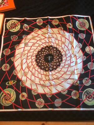 Rare Hermes Silk Scarf LES FEUX DE L'ESPACE SPACE FIRE 90 cm W/Box Booklet