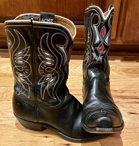Vintage 50s Mens Acme Cowboy Boots 11D 