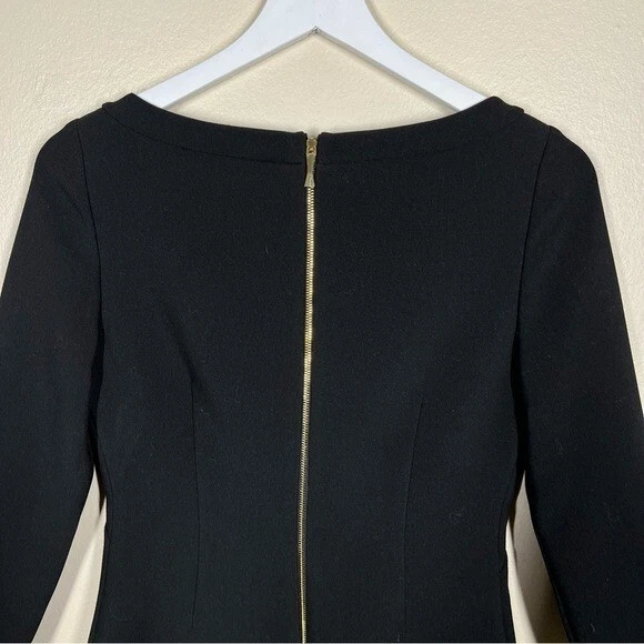 Abito tubino nero Kate Spade New York donna con volant manica 3 4 taglia 0 ufficio