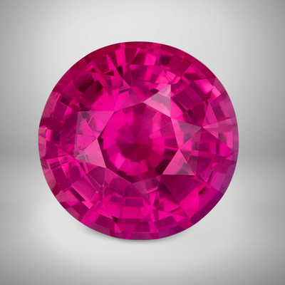 Rubellite Tourmaline Round Cut Gemstone 10 Cts - 15 mm Vivid Loose Gem