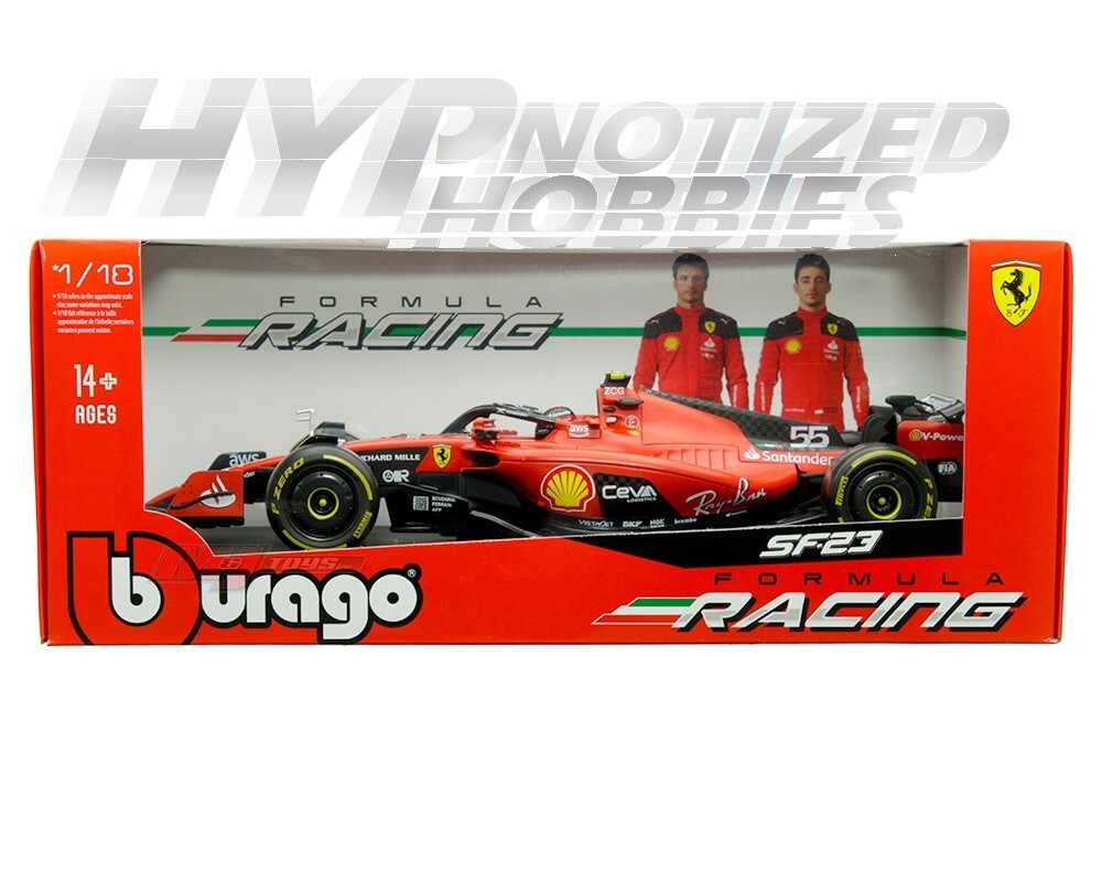BBURAGO 1:18 FERRARI SF-23 #55 CARLOS SAINZ FORMULA RACING 18