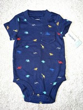 One Piece - Carter's - Dark Blue - Animals - Pocket - Short Sleeve - 6M NWT