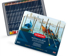 DERWENT : WATERCOLOUR PENCIL : TIN SET OF 24..