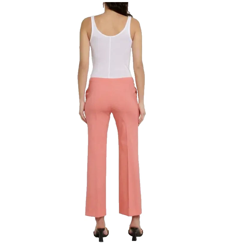 Versace Medusa pantaloni alti dritti lana corallo taglia 38 2 vendita al dettaglio $975 nuovi con etichette