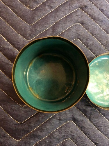 Vintage Floral Enamelware Covered Canister - Picture 8 of 9