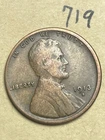 1913-S LINCOLN WHEAT CENT, low mintage date, "FINE" condition #719