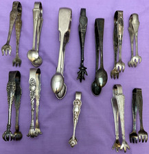 12 Pc Antique to Vintage Silverplated 3.5" - 6" Serving TONGS No Monograms