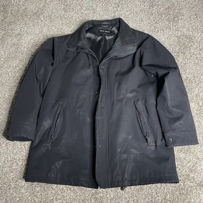 Giorgio Armani Loro Piana Jacket Mens 48 XL Black Storm System Wind Rain Zip 144