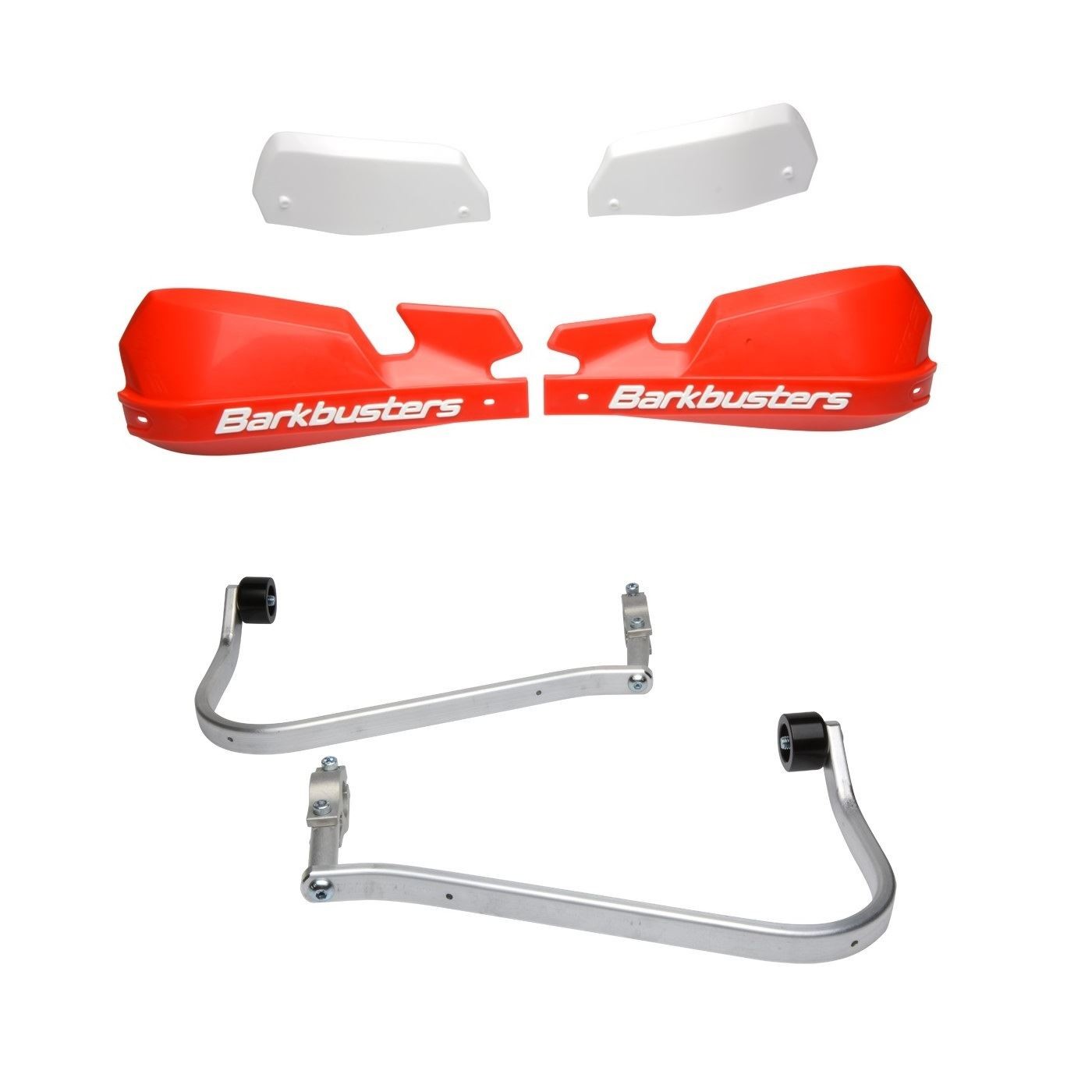 BarkBusters VPS Red Handguard & 2 Point Mount Kawasaki KLE650 Versys 2007-2025