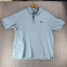 Tommy Bahama Polo Shirt Mens Large Blue Marlin Embroidered Golf Casual Classic