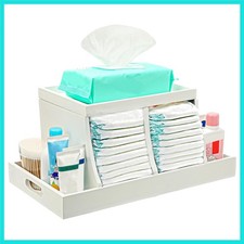 Diaper Organizer, Wooden Diaper Caddy Organizer, Changing Table Organizer, Di...