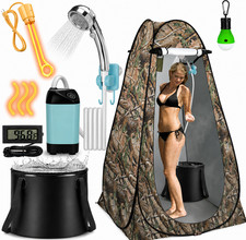Portable Hot Shower for Camping Shower Tent Kit, 1000W Immersion Heater, Recharg