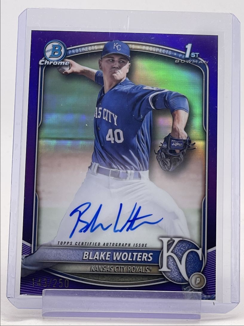 BLAKE WOLTERS 2025 BOWMAN CHROME 1ST PURPLE REFRACTOR AUTO /250 Q0027