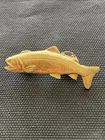 gold-plated trout lapel pin Fine pewter 1988 Vintage Estate Costume Jewelry