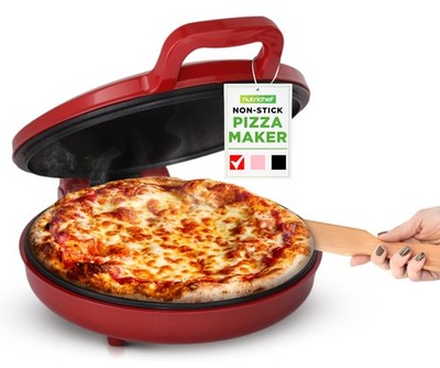 NutriChef Countertop Pizza Maker | 1500W Non-Stick Electric Pizza Cooker | Make 